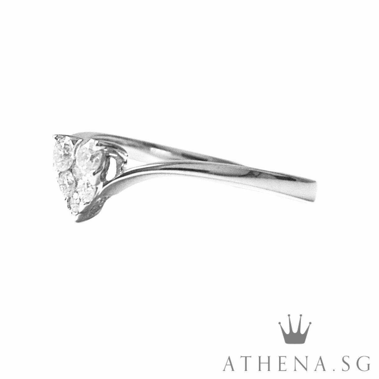 18K W/G HEART SHAPE DIAMOND RING D6-0.20CTS 1.46G (SIZE 12) - Image 2