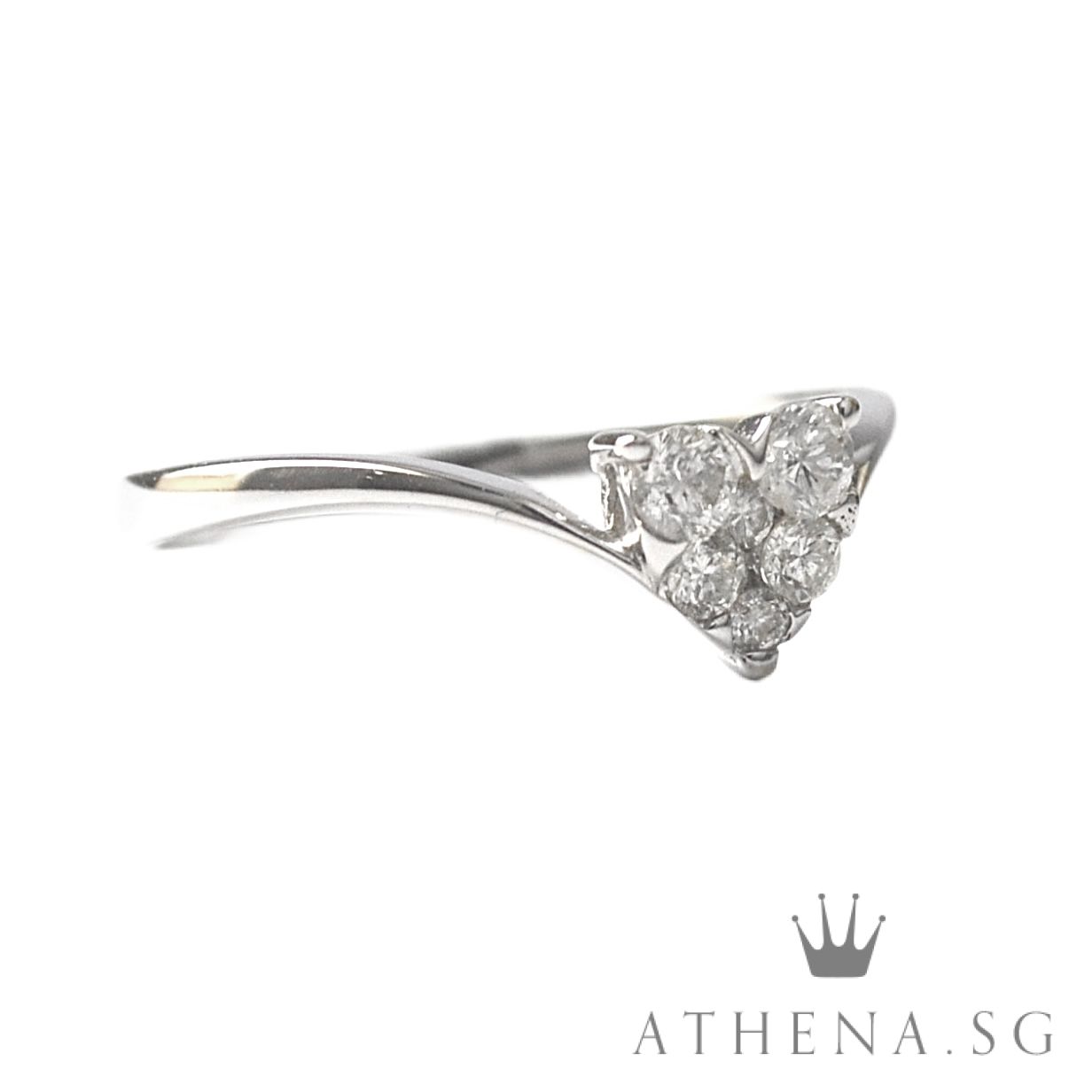 18K W/G HEART SHAPE DIAMOND RING D6-0.20CTS 1.46G (SIZE 12) - Image 3