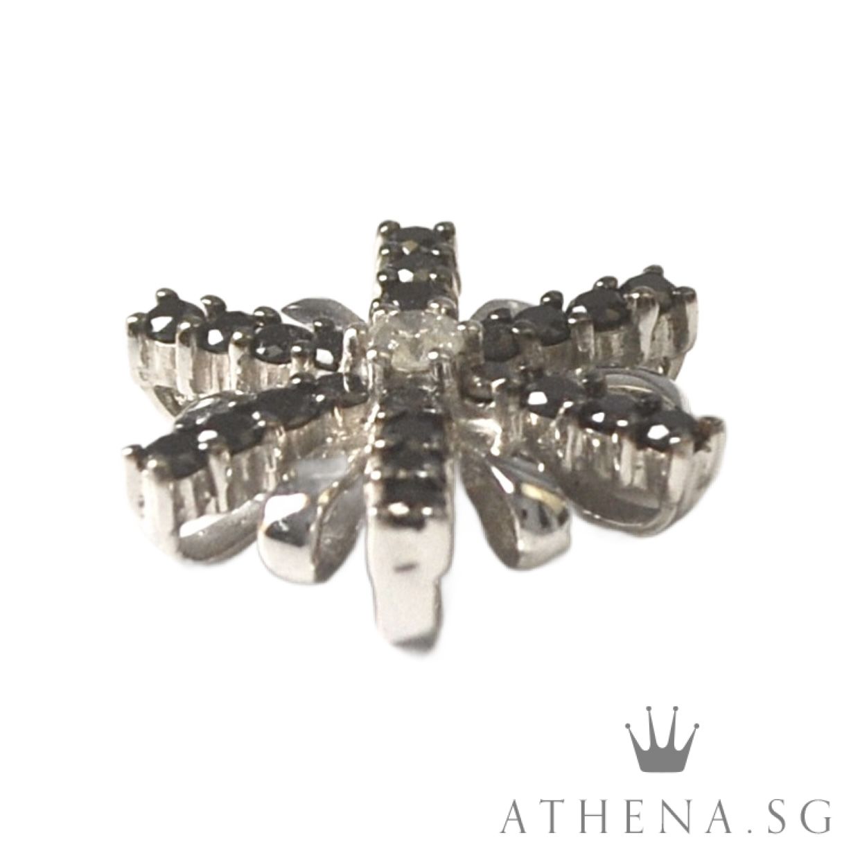 18K WG SNOWFLAKE DESIGN DIAMOND PENDANT D1-0.08CTS BD24-0.48CTS 2.62G - Image 5