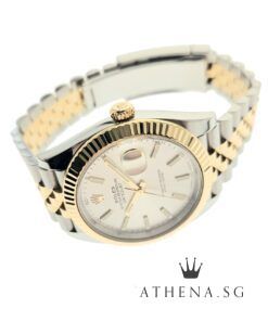 Alternative view of ROLEX 18K HALF YELLOW GOLD ROLESOR MENS OYSTER PERPETUAL DATEJUST 41MM "AN" SERIES "SILVER INDEX DIAL" WITH BOX & CERT DATED 06/2016 126333