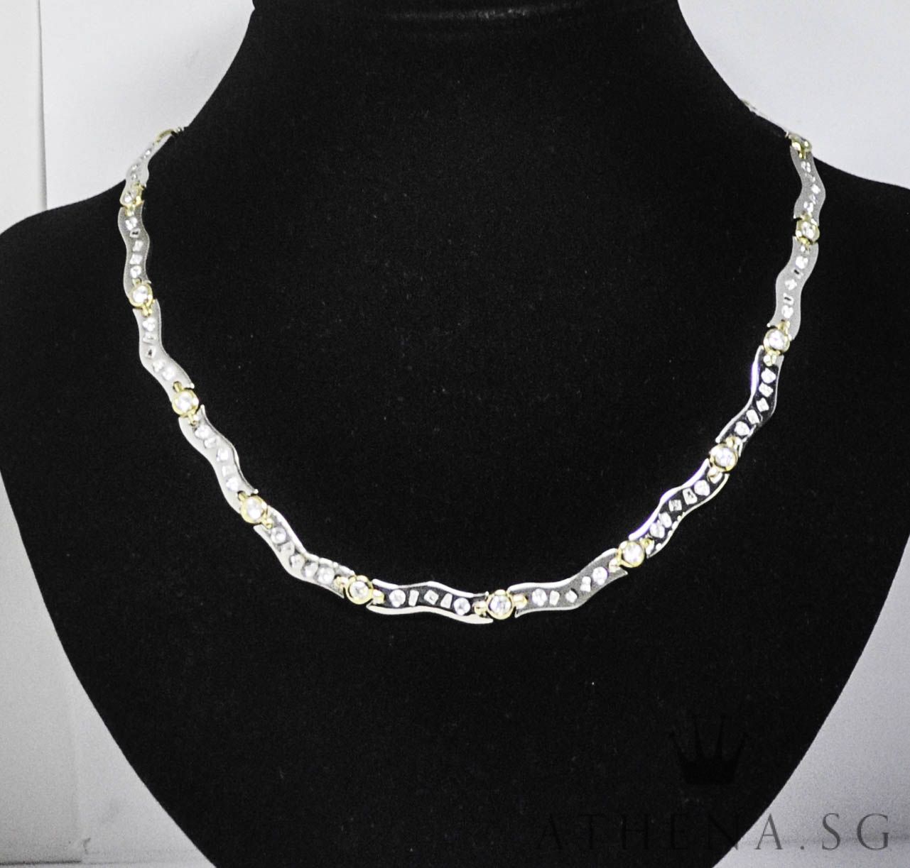 18K WG DIAMOND NECKLACE D35-2.10CTS TD36-1.10CTS 46.06G