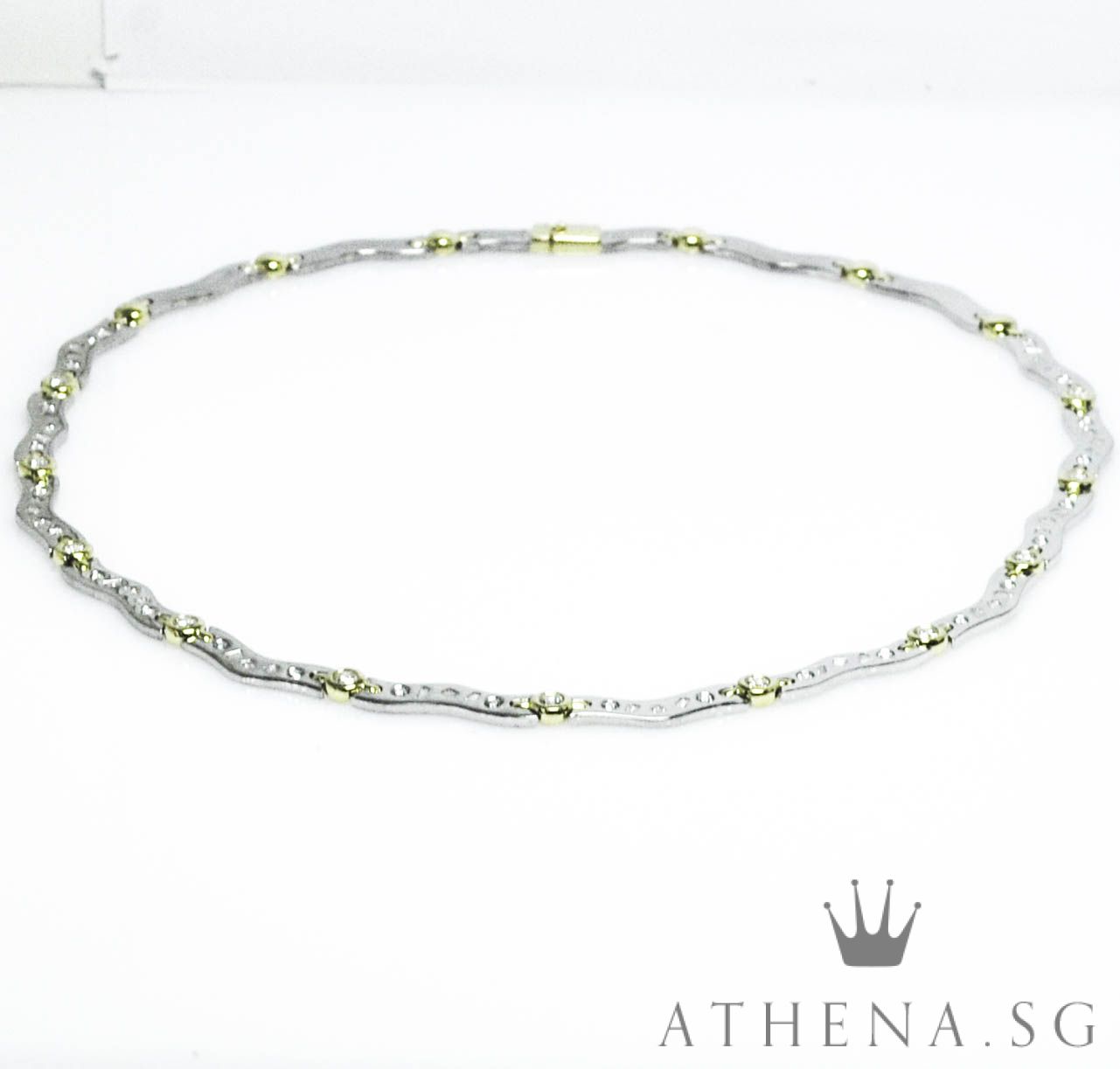 18K WG DIAMOND NECKLACE D35-2.10CTS TD36-1.10CTS 46.06G - Image 2