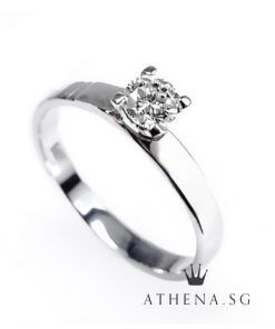Alternative view of 14K WG SOLITAIRE DIAMOND RING D1-0.45CTS 2.78G (SIZE 19)