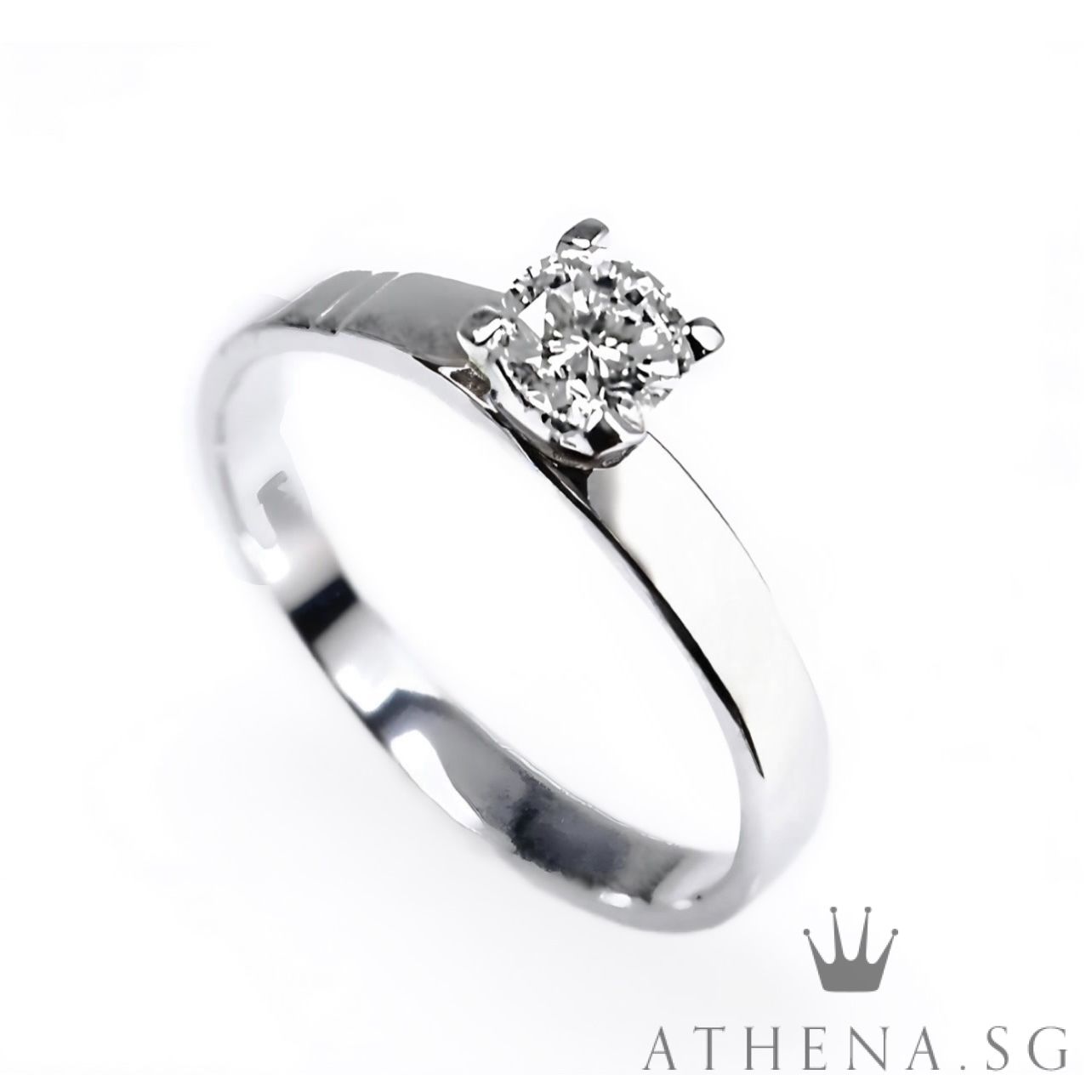 14K WG SOLITAIRE DIAMOND RING D1-0.45CTS 2.78G (SIZE 19) - Image 2