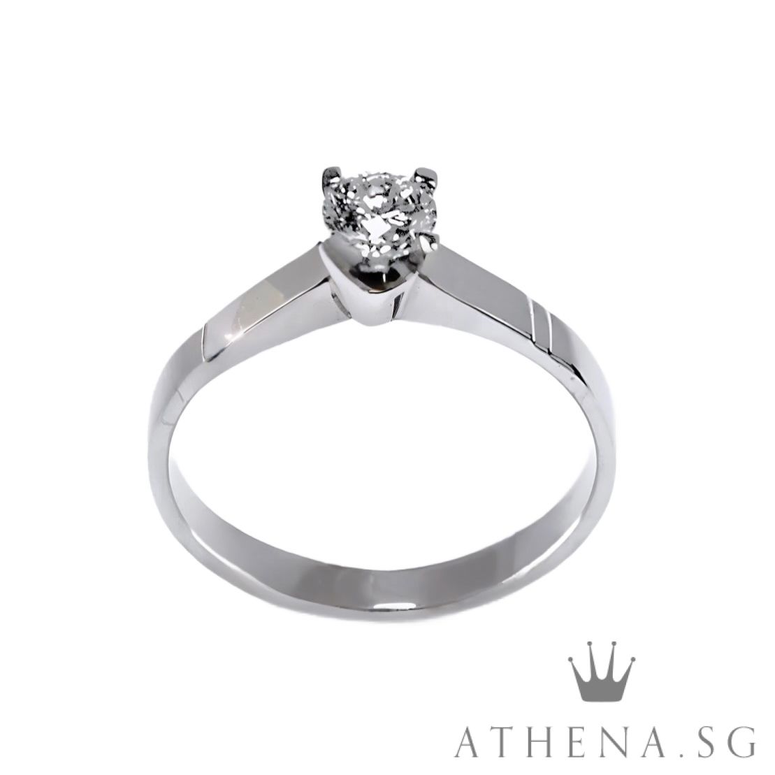 14K WG SOLITAIRE DIAMOND RING D1-0.45CTS 2.78G (SIZE 19) - Image 3