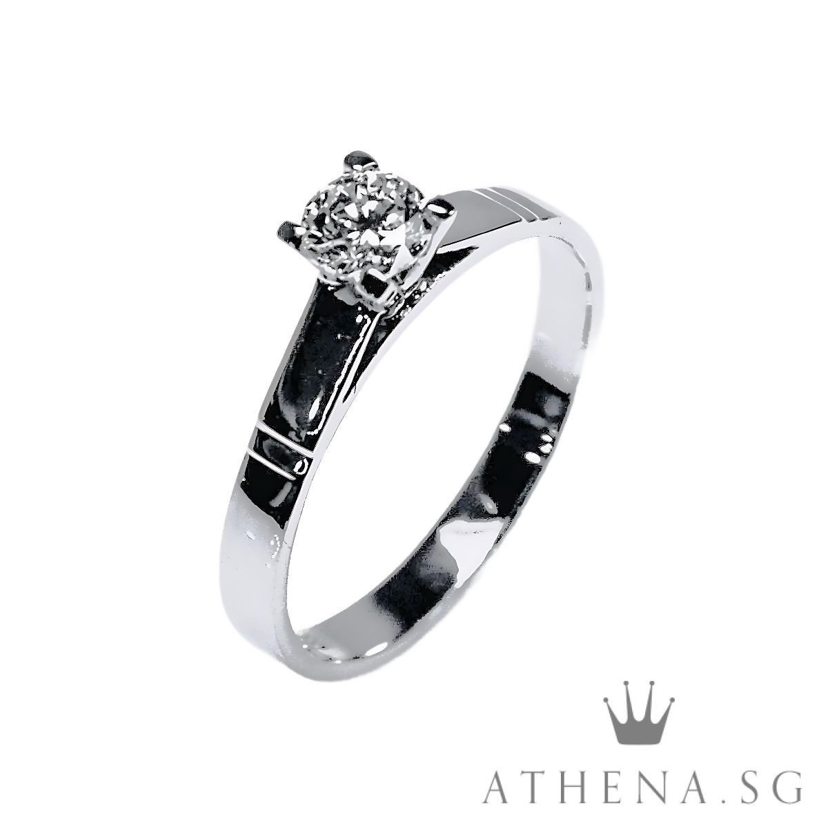 14K WG SOLITAIRE DIAMOND RING D1-0.45CTS 2.78G (SIZE 19) - Image 4