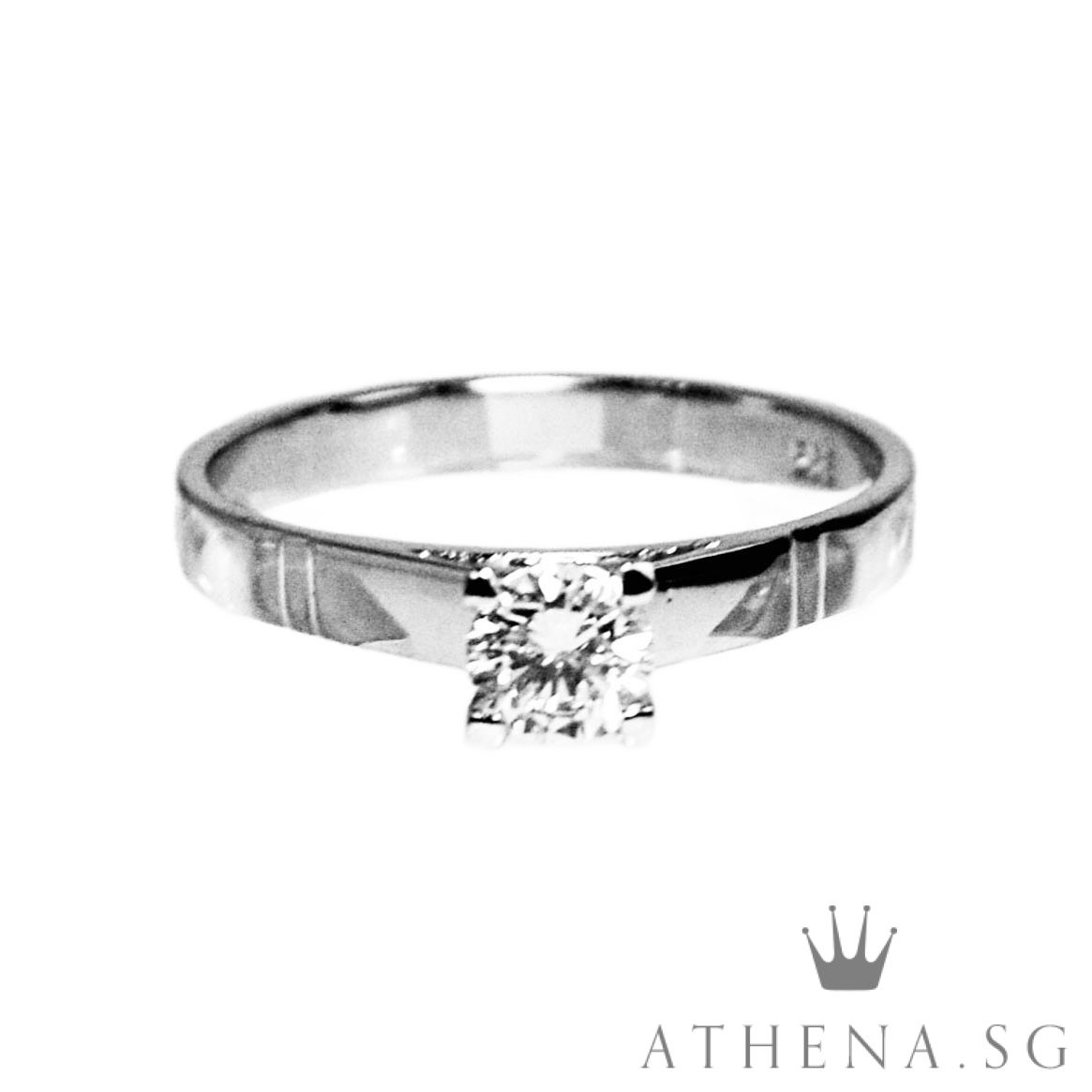 14K WG SOLITAIRE DIAMOND RING D1-0.45CTS 2.78G (SIZE 19) - Image 5