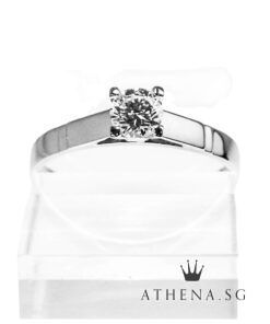 14K WG SOLITAIRE DIAMOND RING D1-0.45CTS 2.78G (SIZE 19)