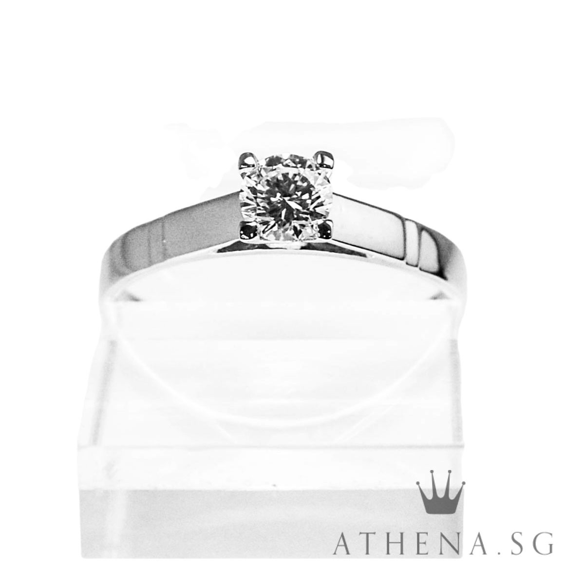 14K WG SOLITAIRE DIAMOND RING D1-0.45CTS 2.78G (SIZE 19)