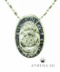 Alternative view of 18K WG BLUE SAPPHIRE PENDANT WITH DIAMOND D26-0.40CTS 4.94G [NETT $988.00]