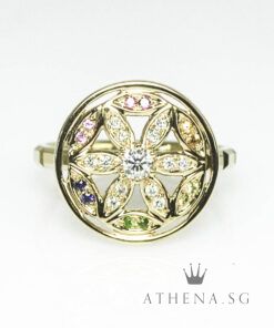 Alternative view of 18K RG MIX SAPPHIRE RING WITH DIAMOND D-0.168CTS 4.39G (SIZE 13)