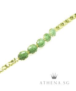Alternative view of 20K YG JADE BRACELET 9.09G (LENGTH 17.5CM) [NETT $1,988.00]
