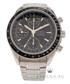 OMEGA SPEEDMASTER AUTOMATIC DAY-DATE CHRONOMETER 40MM "BLACK DIAL" WITH BOX & CERT DATED (06/2012) REF 3220500
