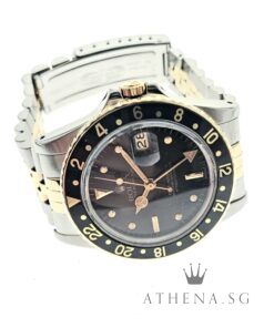 Alternative view of COLLECTIBLE TIMEPIECE !!! VINTAGE ROLEX HALF YELLOW GOLD "7 MILLION" SERIES OYSTER PERPETUAL DATE GMT MASTER "BLACK NIPPLE DIAL" 16753 (WATCH ONLY)