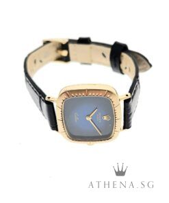 Alternative view of COLLECTIBLE!! VINTAGE ROLEX 18K YELLOW GOLD MANUAL WINDING CELLINI "BLUE VIGNETTE DIAL" (WATCH ONLY) 4082