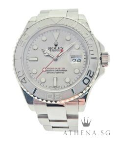 ROLEX ROLESIUM MENS OYSTER PERPETUAL DATE YACHT MASTER 40MM "D" SERIES "PLATINIUM DIAL" WITH BOX & CERT (UNDATED) 16622