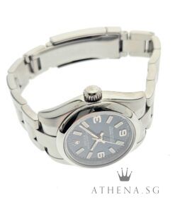 Alternative view of ROLEX LADIES OYSTER PERPETUAL 26MM "AN" SERIES "BRIGHT BLUE DIAL" WITH BOX & CERT DATED (08/2013) 176200