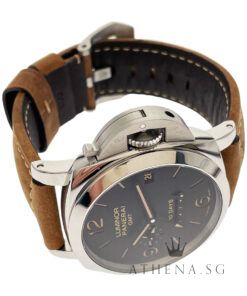 Alternative view of PANERAI LUMINOR 1950 10 DAYS GMT 44MM "BLACK DIAL" WITH BOX & CERT DATED (04/2016) REF PAM00533