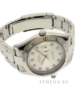Alternative view of ROLEX MENS OYSTER PERPETUAL DATEJUST 41 "AN" SERIES "SILVER DIAMOND DIAL" (WATCH ONLY) 116334