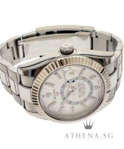 Alternative view of ROLEX ROLESOR OYSTER PERPETUAL ANNUAL CALENDAR GMT SKY DWELLER "AN" SERIES "WHITE DIAL" WITH CERT DATED (04/2019) 326934