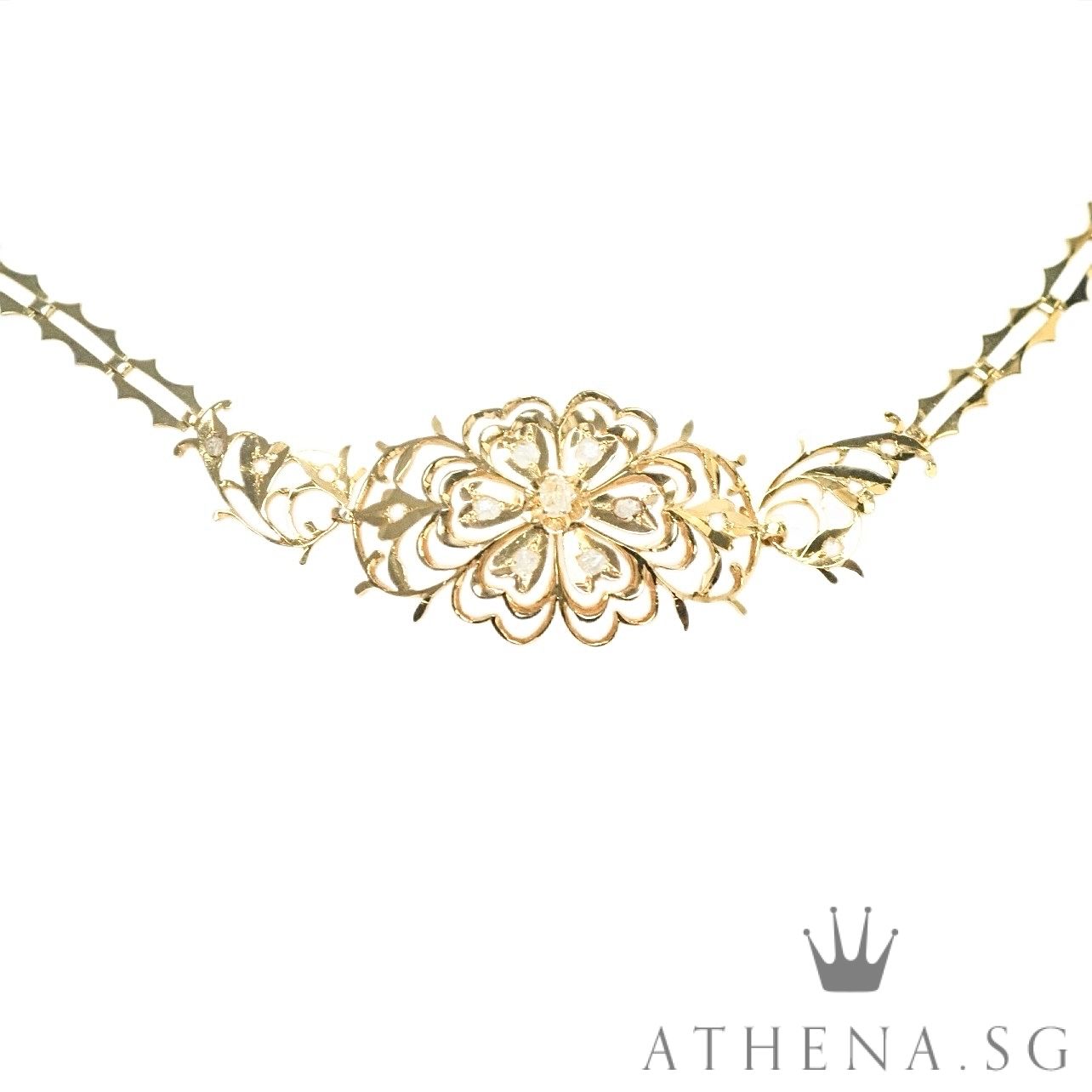 20K YG ANTIQUE DESIGN INTAN BRACELET 7.21G (LENGTH 16CM) - Image 6