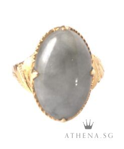 TYPE "A" 20K YG JADE RING 7.51G (WITH CERT) (SIZE 17.5) ($1,018.00 NETT)