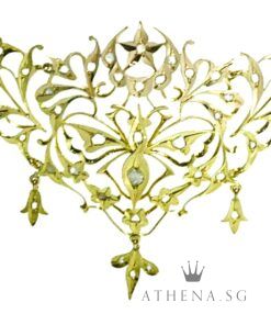 Alternative view of 18K YG ANTIQUE DESIGN INTAN NECKLACE 9.89G