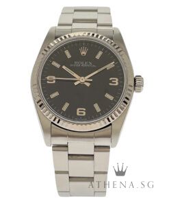 ROLEX OYSTER PERPETUAL 31MM "A" SERIES "BLACK 369 DIAL" WITH BOX & CERT DATED (09/2000) 77014