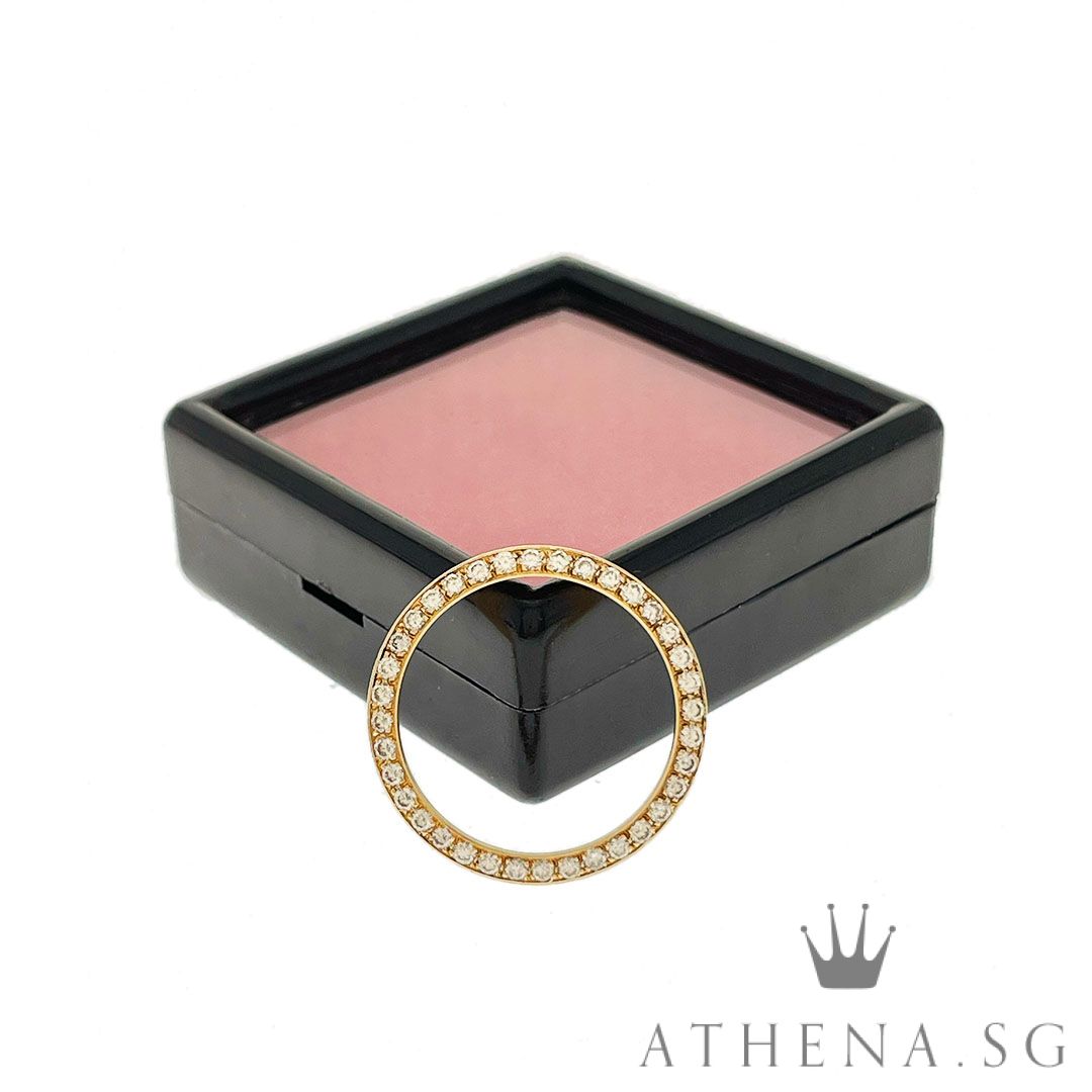 18K YELLOW GOLD WITH DIAMOND WATCH BEZEL 3.30G 26MM