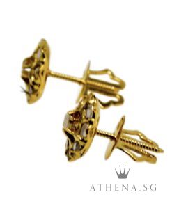 Alternative view of 18K YG ANTIQUE DESIGN INTAN EARSTUD 2.02G ($688.00 NETT)