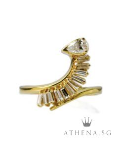 18K Y/G WAVE DESIGN RING WITH DIAMOND PD1-0.20CTS TD11-0.33CTS 4.14G (SIZE 17.5) ($1,388.00 NETT)