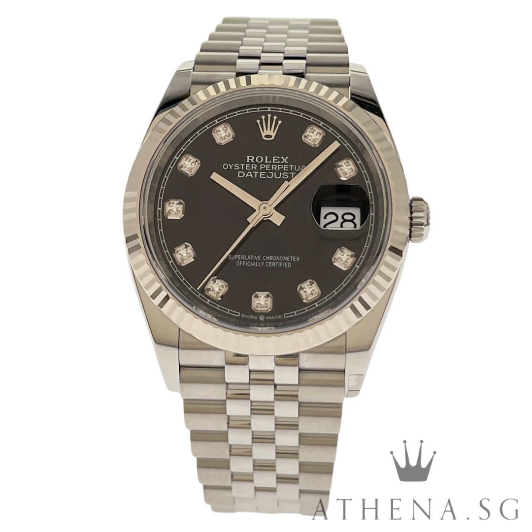 UNWORN!! ROLEX MENS SIZE OYSTER PERPETUAL DATEJUST 36 "AN" SERIES "BLACK DIAMOND DIAL" WITH BOX & CERT DATED (10/2025) (STILL UNDER AGENT WARRANTY) 126234