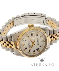 Alternative view of ROLEX 18K HALF GOLD OYSTER PERPETUAL DATEJUST 36 "W" SERIES "WHITE DIAMOND WITH ROMAN NUMERAL DIAL" (WATCH ONLY) 16233