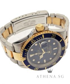 Alternative view of ROLEX 18K HALF YELLOW GOLD ROLESOR OYSTER PERPETUAL SUBMARINER DATE "P" SERIES "BLUE SWISS MADE DIAL" (WATCH ONLY) 16613T