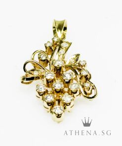 Alternative view of 18K YG GRAPE DESIGN DIAMOND PENDANT D19-0.60CTS 3.33G