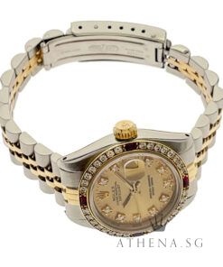 Alternative view of ROLEX 18K HALF YELLOW GOLD OYSTER PERPETUAL LADIES DATEJUST 26MM "7 MILLION" SERIES "CHAMPAGNE DIAMOND DIAL" (WATCH ONLY) 6917