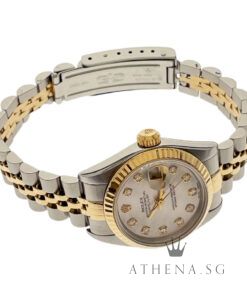 Alternative view of ROLEX 18K HALF YELLOW GOLD OYSTER PERPETUAL LADIES DATEJUST 26MM “T” SERIES “MOP DIAMOND DIAL” (WATCH ONLY) 69173