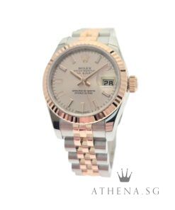 ROLEX 18K EVROSE ROLESOR OYSTER PERPETUAL DATEJUST 26 "G" SERIES "PINK ROSE INDEX DIAL" (WATCH ONLY) 179171