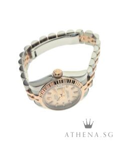 Alternative view of ROLEX 18K EVROSE ROLESOR OYSTER PERPETUAL DATEJUST 26 "G" SERIES "PINK ROSE INDEX DIAL" (WATCH ONLY) 179171