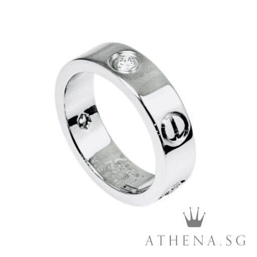 18K WG CARTIER LOVE DIAMOND RING 9.05G (SIZE 53) (BOX & CERT DATED ON 17/03/2015)