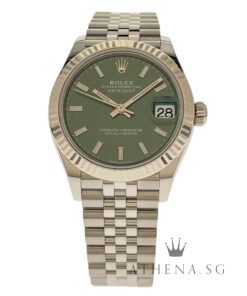 UNWORN!! ROLEX MID-SIZE OYSTER PERPETUAL DATEJUST 31 "AN" SERIES "GREEN INDEX DIAL" WITH BOX & CERT DATED (06/2025) (STILL UNDER AGENT WARRANTY) 278274