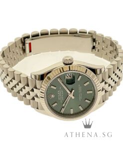 Alternative view of UNWORN!! ROLEX MID-SIZE OYSTER PERPETUAL DATEJUST 31 "AN" SERIES "GREEN INDEX DIAL" WITH BOX & CERT DATED (06/2025) (STILL UNDER AGENT WARRANTY) 278274