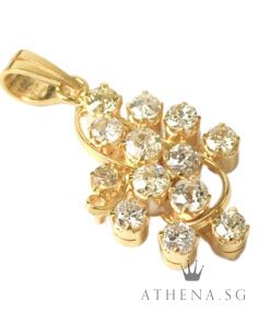 Alternative view of 20K YG GRAPE DESIGN PENDANT WITH DIAMOND D13-1.30CTS 3.04G [NETT $988.00]