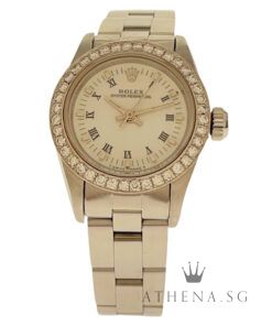 ROLEX LADIES OYSTER PERPETUAL 24MM "8 MILLION" SERIES "WHITE ROMAN DIAL" (WATCH ONLY) 67180