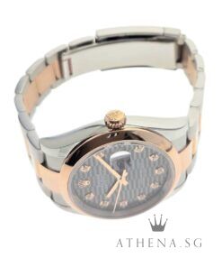 Alternative view of UNWORN!! ROLEX 18K HALF EVEROSE GOLD MENS OYSTER PERPETUAL DATEJUST 36 "AN" SERIES "SLATE DIAMOND MOTIF DIAL" WITH BOX & CERT DATED (07/2023) (STILL UNDER AGENT WARRANTY) [DISCONTINUED DIAL] 126201