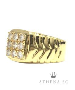 Alternative view of 20K YG MENS SIZE DIAMOND RING D9-0.45CTS 9.56G (SIZE 16) [NETT $2,188.00]