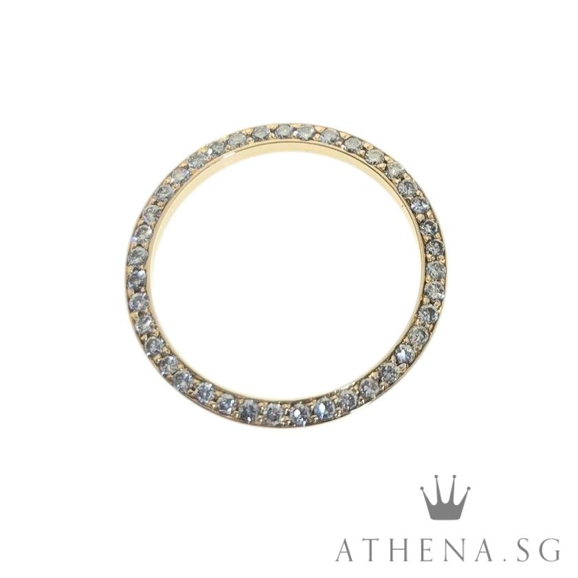 18K YELLOW GOLD DIAMOND WATCH BEZEL 3.86G 26MM