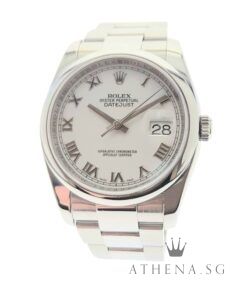 ROLEX MENS OYSTER PERPETUAL DATEJUST 36 "AN" SERIES "WHITE ROMAN DIAL" 116200 (WATCH ONLY)