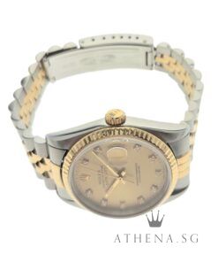 Alternative view of ROLEX 18K HALF GOLD OYSTER PERPETUAL DATEJUST 36 "E" SERIES "CHAMPAGNE DIAMOND DIAL" 16233 (WATCH ONLY)