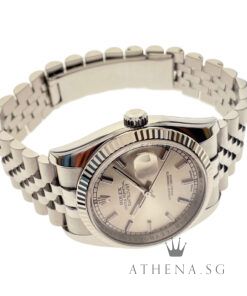 Alternative view of ROLEX OYSTER PERPETUAL MENS SIZE DATEJUST 36 "SILVER INDEX DIAL" "Z" SERIES WITH BOX & CERT DATED (08/2007) 116234